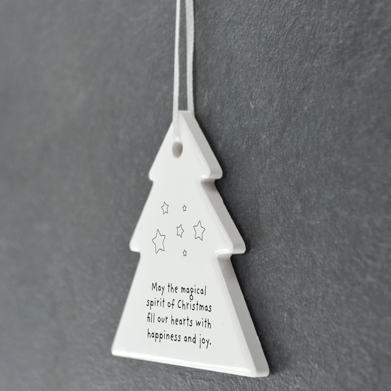Carley Spirit Of Christmas Tree Shaped Ceramic Ornament