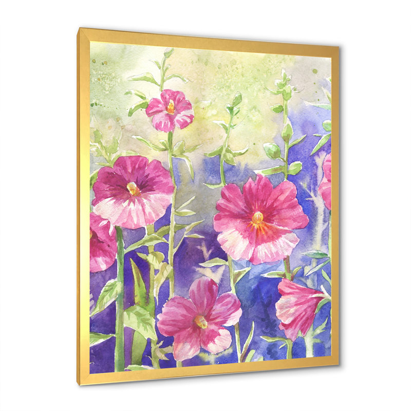 «Blossoming Pink Wildflowers», art mural sur toile traditionnel, H 12 po x l 8 po x P 1 po
