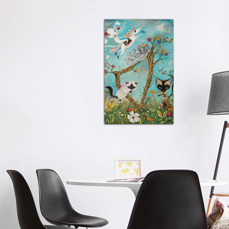 Feline Rhapsody par Heather Renaux - impression d'art graphique, H 48 po x l 32 po x P 1,5 po, Toile tendue, Pas de tapis