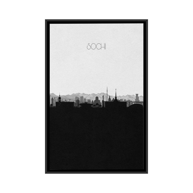 Sochi, Russia City Skyline by Ayse Deniz Akerman - Print on Canvas, 101.6 cm H x 66.04 cm W, Brown