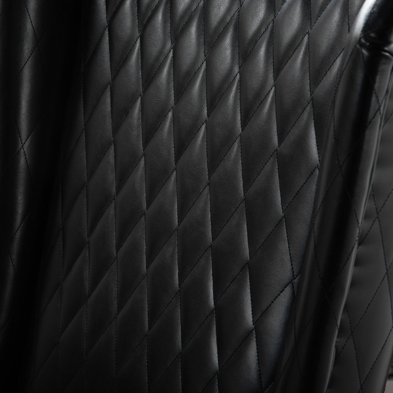 Rivah Upholstered Wingback Chair, Black Faux Leather, 1 