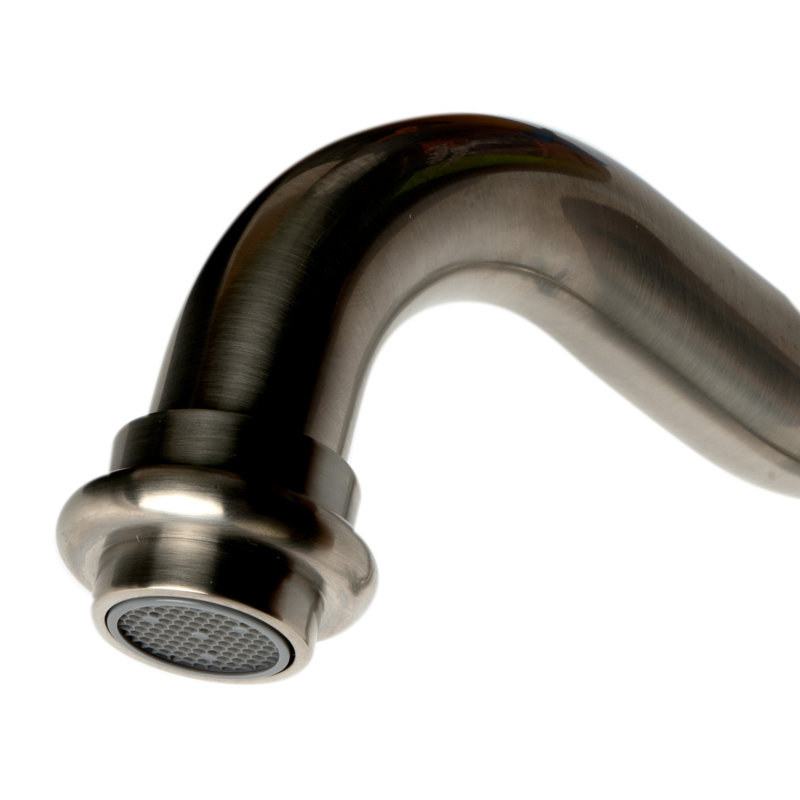 Garniture de robinet de baignoire autoportante à fixation au plancher à poignée simple, Nickel brossé