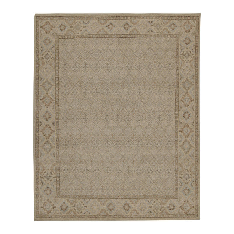 Homage Hand Knotted Wool Geometric Area Rug, Rectangle 6' x 9'