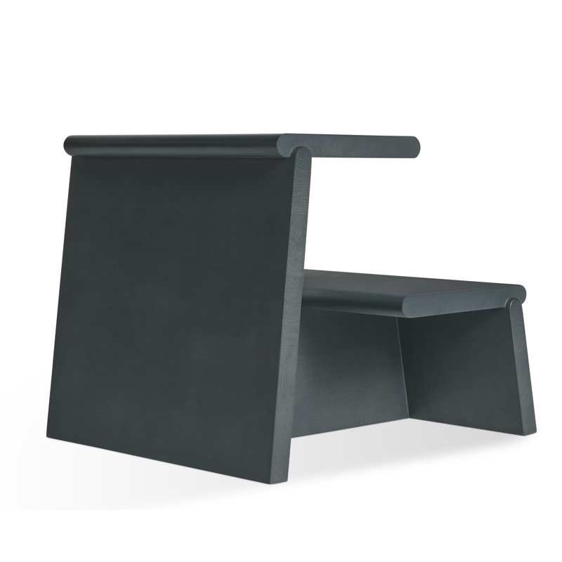 Jut Solid Wood End Table, Midnight