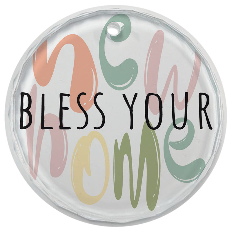 Ornement en verre «Bless Your New Home»