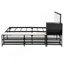 Lit plateforme en métal avec tablettes de rangement à deux niveaux, armoire de rangement en bois-1550760091-1550760085