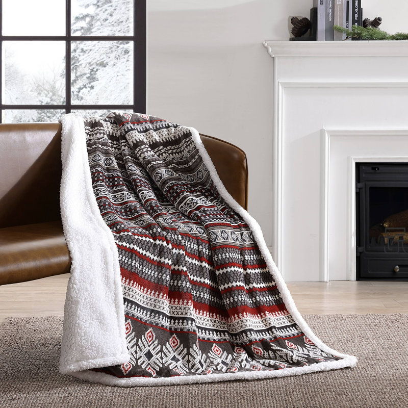 Jeté polaire / sherpa Eddie Bauer, Sycomore brun