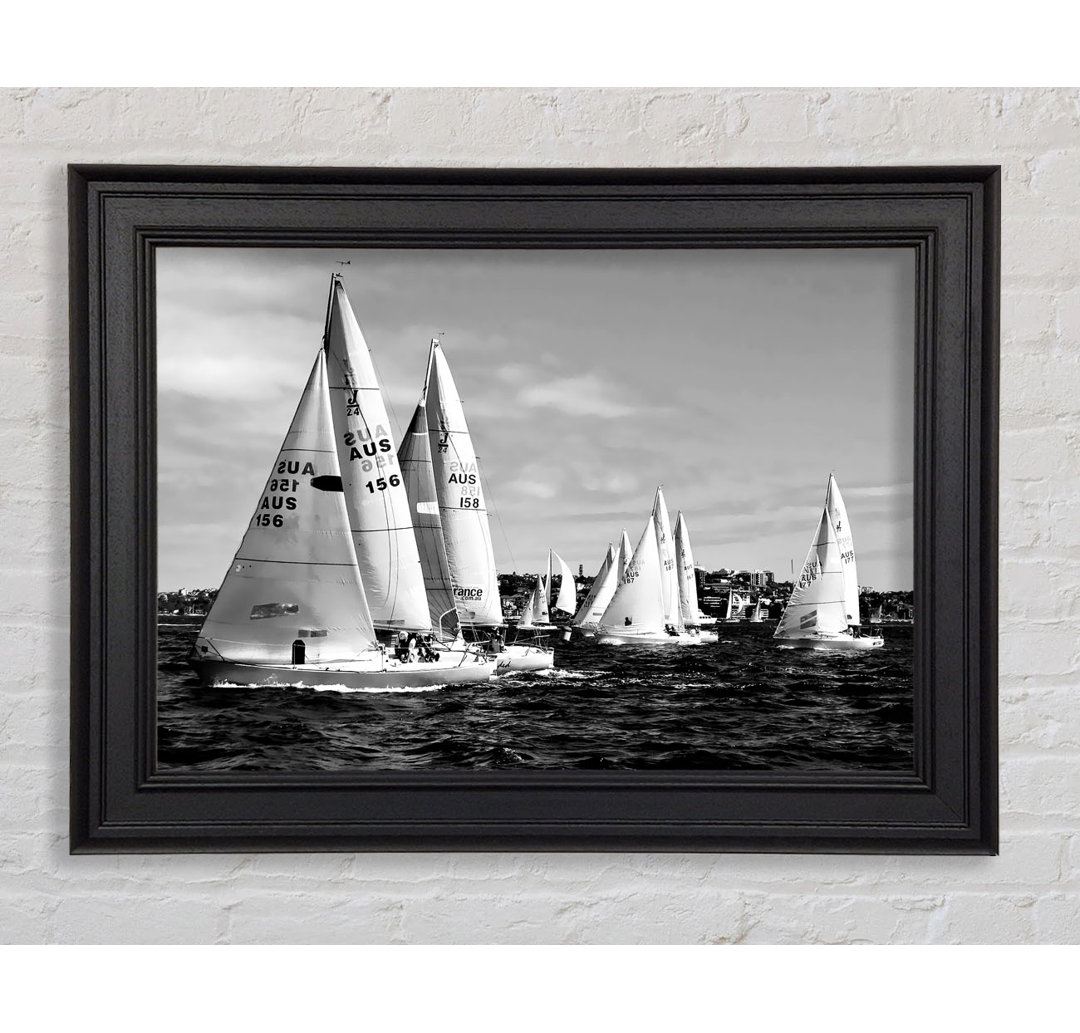 Sailboat Dream B N W - Einzelner Bilderrahmen Druck