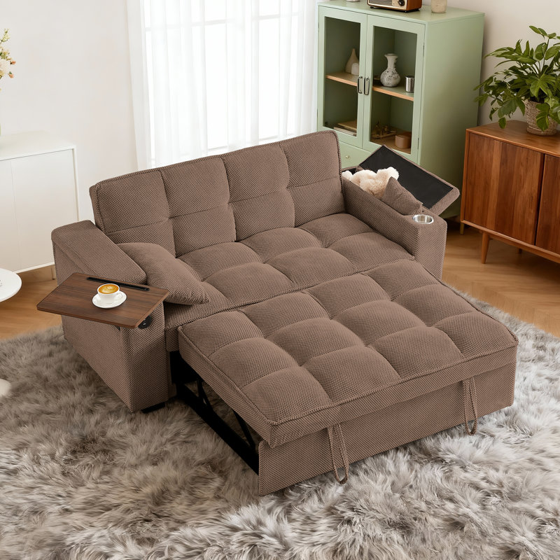 Canapé-lit convertible 3-en-1 Aurora, Mocha Chenille