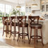Witt 30" Traditional Upholstered Faux Leather Swivel Bar Stool With Solid Wood Frame For Kitchen