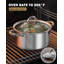 Marmite en acier inoxydable de 12 pte avec couvercle Cook N Home Basics, marmite pour pâtes, marmite avec poignée robuste, marmite avec chauffage uniforme, va au four et au lave-vaisselle, batterie de cuisine pour la mise en conserve, ébullition-92635943-92635944