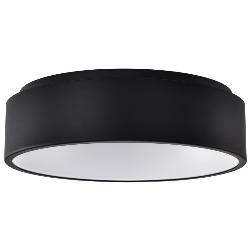 Plafonnier encastré 1 lumière DEL Lucien, Noir, H 6,06 po x l 6,06 po x P 17,75 po