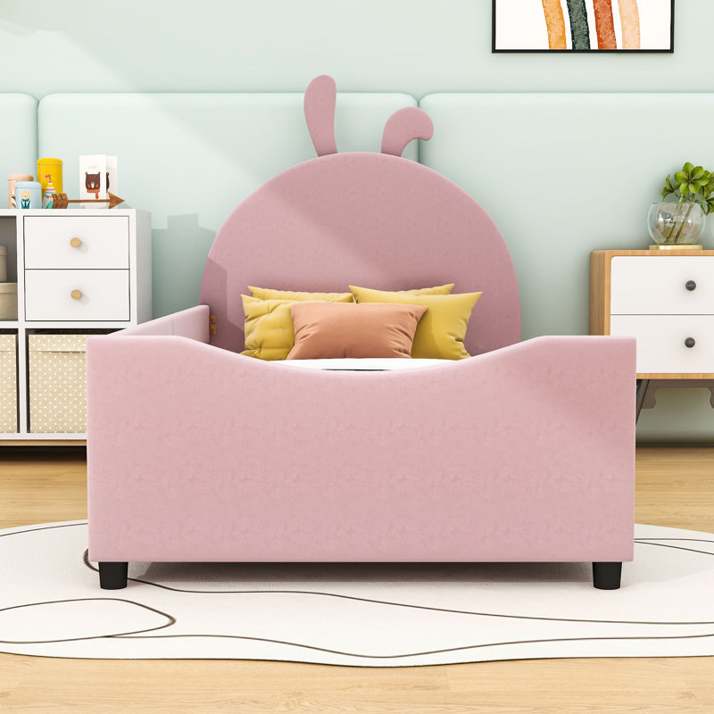 Layleen Upholstered Platform Bed, Pink
