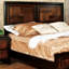 Structure de lit grand format, faite de bois massif en noyer, lit transitionnel de chambre à coucher moderne / noyer avec tête de lit en parquet contemporain