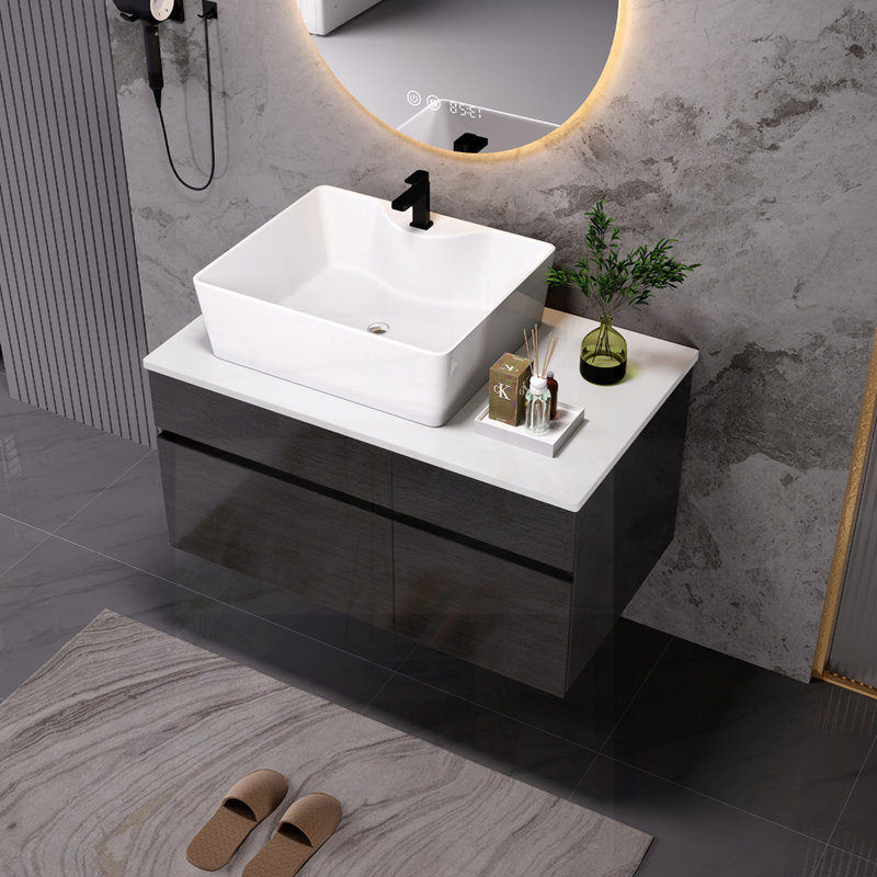Meuble-lavabo compact compact avec lavabo intégré, parfait pour les petits espaces et le design moderne