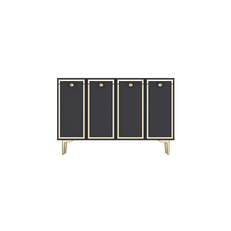 Esposito Console Table, Anthracite + Gold