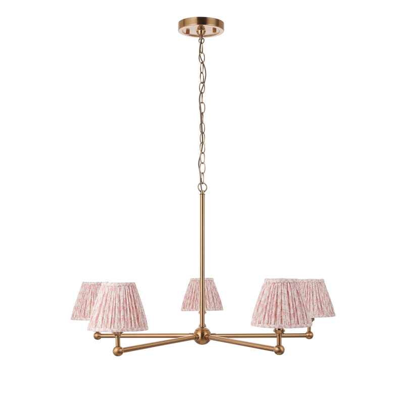 Santiago 5 - Light Waggon Wheel Chandelier, Pink