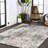 Angilina High-Low Shabby Damask Cream/Beige/Dark Gray Indoor/Outdoor Rug-250030740