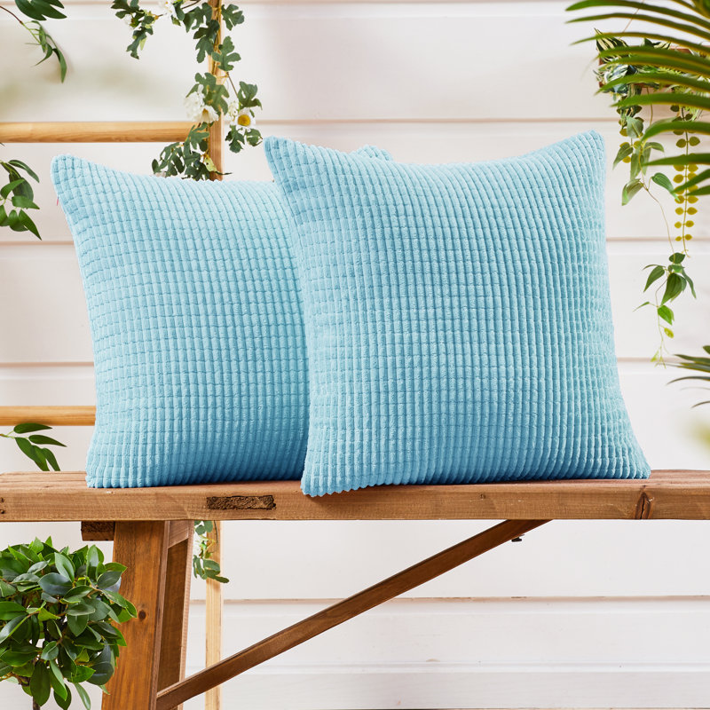 Kenley Citronella Square Throw Pillow Cover, 61cm H x 61cm W x 1cm D, Sky Blue