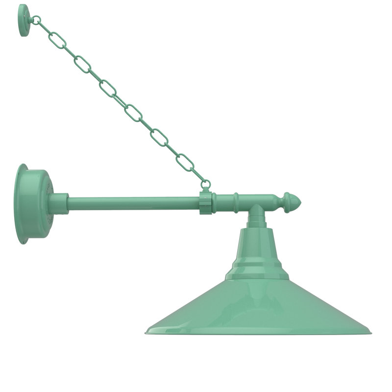 Luminaire de grange d'extérieur à DEL intégré H 15,875 po Albali, H 12 po x l 8 po x P 30 po, Jade