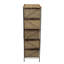 5 Drawer Seagrass Wicker Storage Tower with Handwoven Rattan Design and Strong Metal Frame