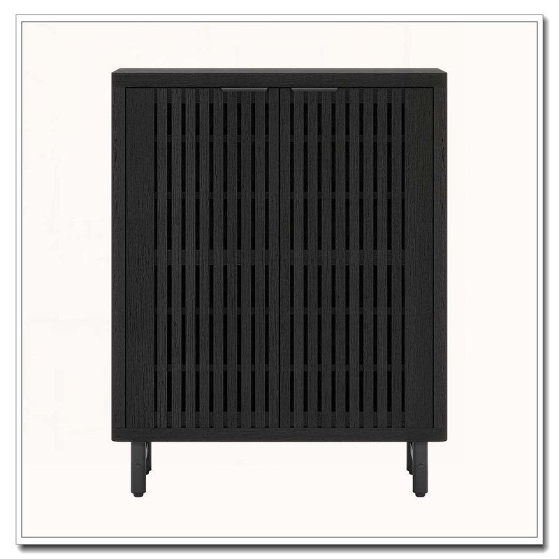 Armoire à café avec rangement 33,46 po avec 2 portes et tablettes, Noir