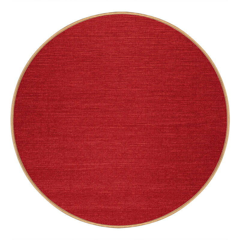 Tapis rouge uni lavable à la machine, Rond 8 pi