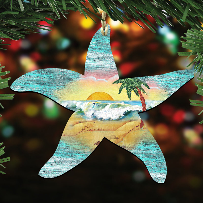 5'' Handmade Wood Holiday Shaped Ornament