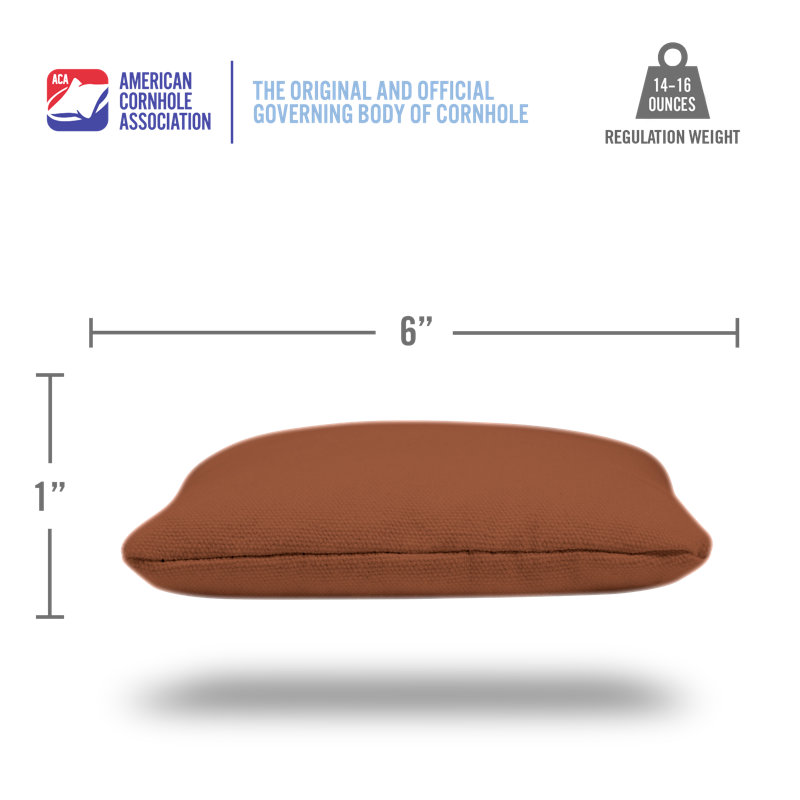 Sacs de cornhole quotidiens, H 6 po x l 6 po x P 1 po, Brun