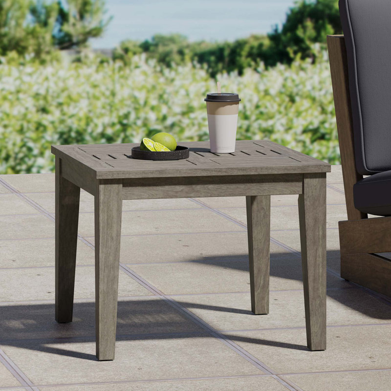 Transitional Acacia Wood Side Table