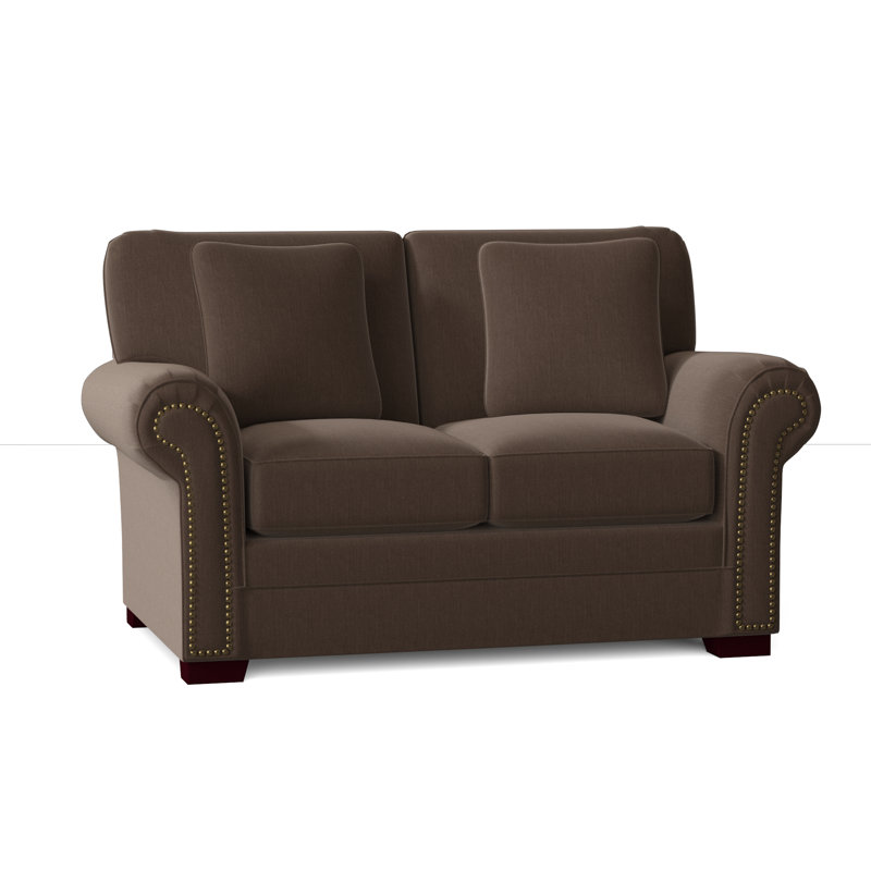Adrena Loveseat, Tweetie 10 Beige Performance Velvet, Light Brass, No