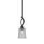 Suspension miniature Waldes Stem Hung présentée ici en finition laiton New Age avec verre fumé à bulles de 13,3 cm (5,25 po).-1409529294
