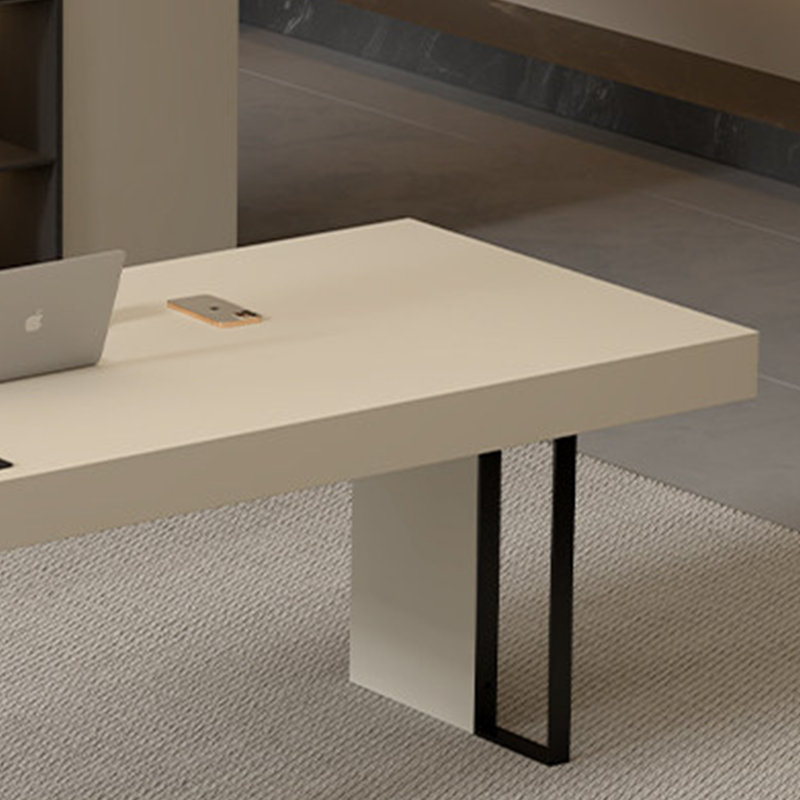 Bureau contemporain en bois massif de luxe contemporain, H 29,52 po x l 70,86 po x P 27,55 po