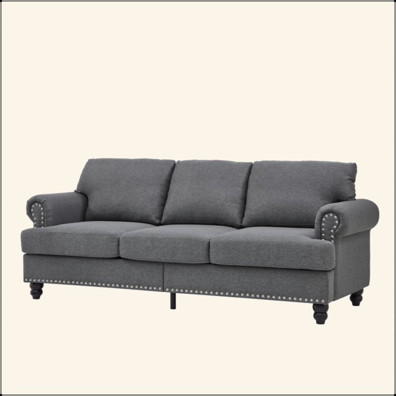 Canapé en tissu rembourré 83 po, Beige