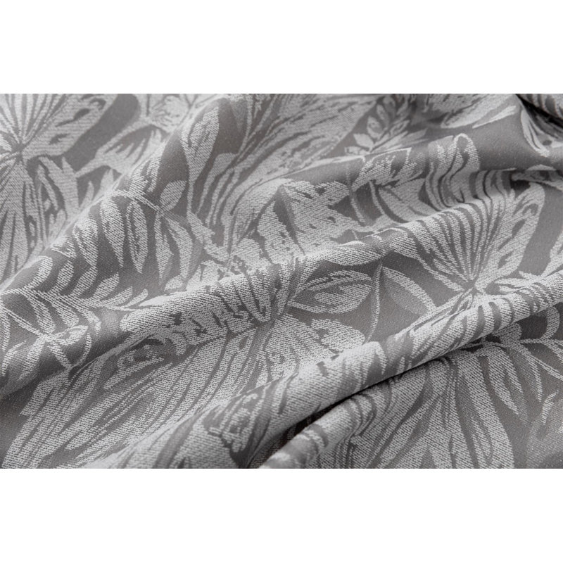Zamora Chenille Jacquard Ring Top Curtains Pair, 168cm Width x 183cm Drop, Silver