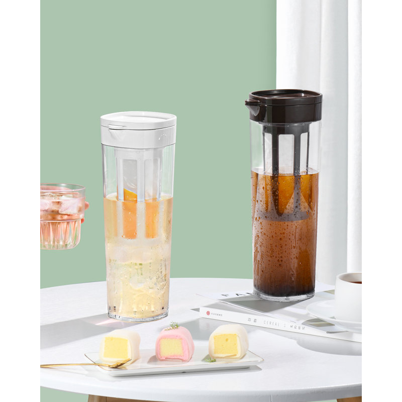Pichet à café et thé glacé 1,1 L avec filtre ultra-fin, couvercle hermétique et anti-poussière