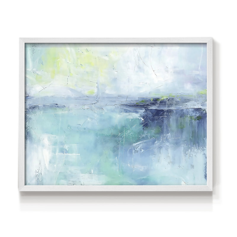Abstrait, série V, reproduction encadrée, H 11 po x l 14 po, Blanc