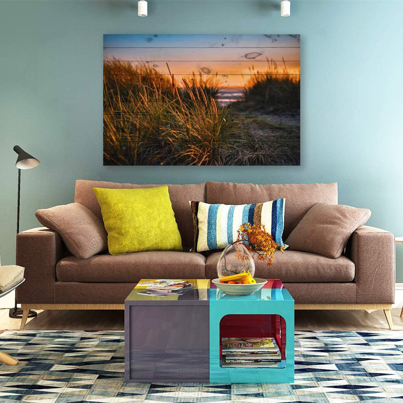 «Coastal Beach» IDÉE4WALL, art mural sur toile, scène romantique de la mer, reproduction d'art encadrée, H 16 po x l 24 po