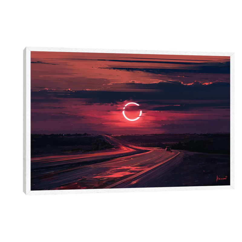 Solar Eclipse by Alena Aenami - Print on Canvas, 101.6 cm H x 66.04 cm W, White Framed