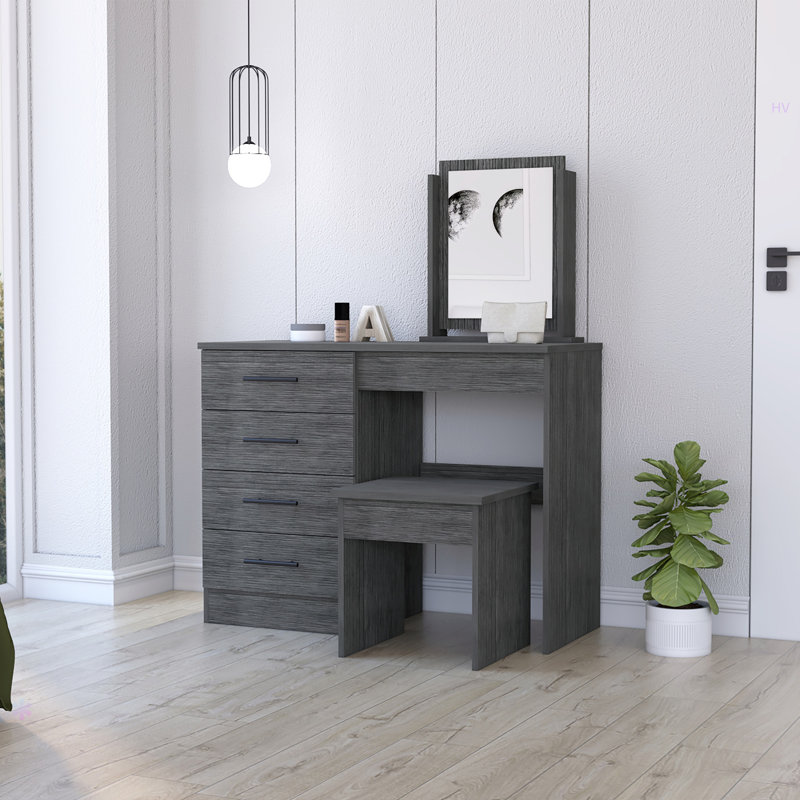 Coiffeuse 4 tiroirs avec tabouret Stonington