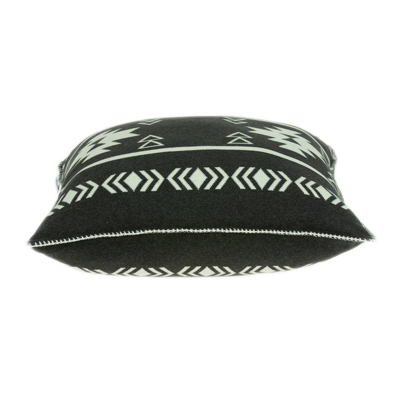 Southwest Black Cotton Pillow Cover with Poly Insert