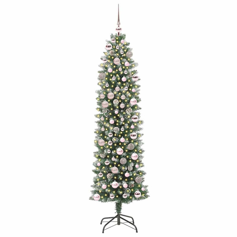 Artificial Slim Christmas Tree, 5.91' H, Pink