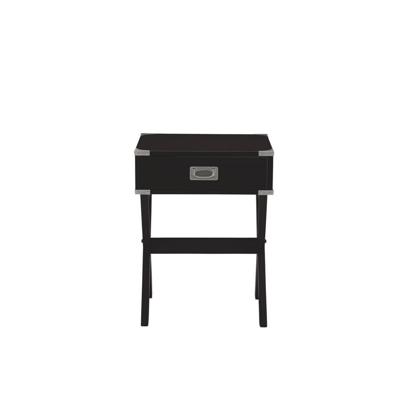Babs Black Finish Accent Table, Black