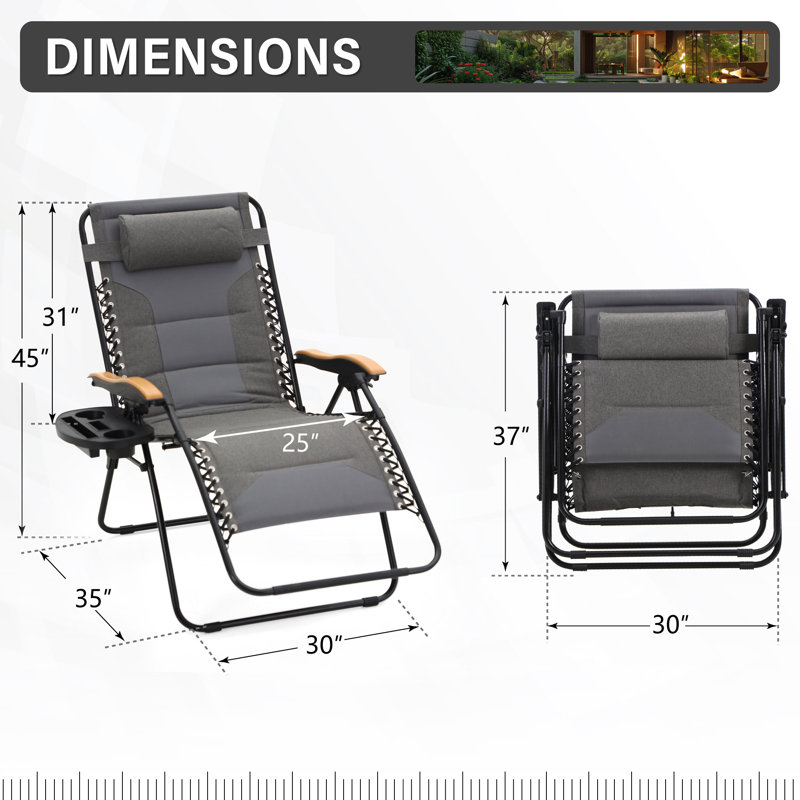 Fauteuil inclinable zéro gravité avec coussin Syril, Gris clair