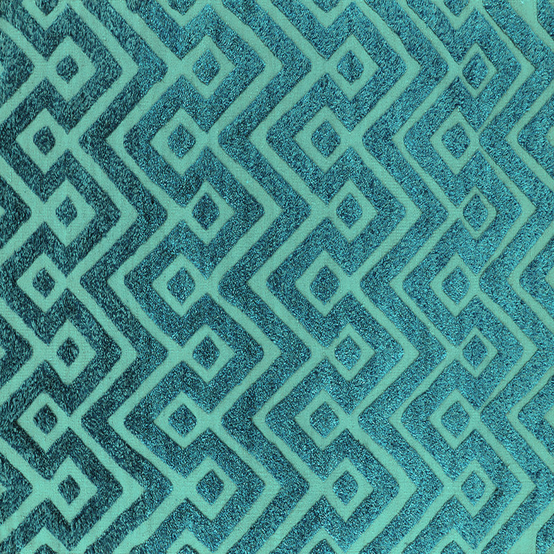 Tapis bleu sarcelle tissé à la machine, Carré 3 pi