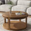 Table basse ronde en bois massif - taille, conception et assemblage rapide de 31,5 po