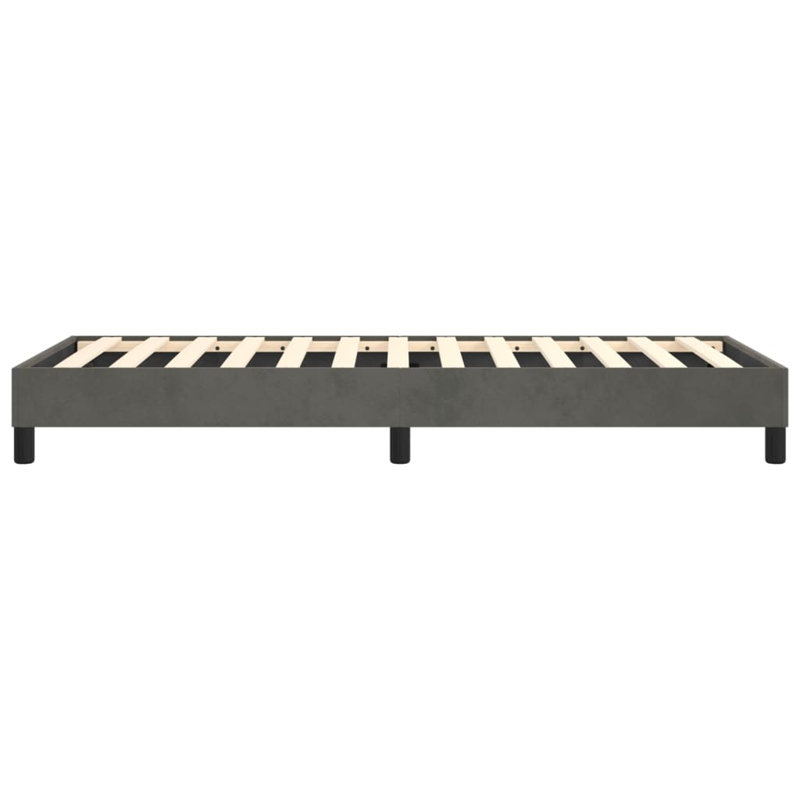 Box Spring Bed Frame Dark Grey Twin Velvet , Twin, Dark Gray