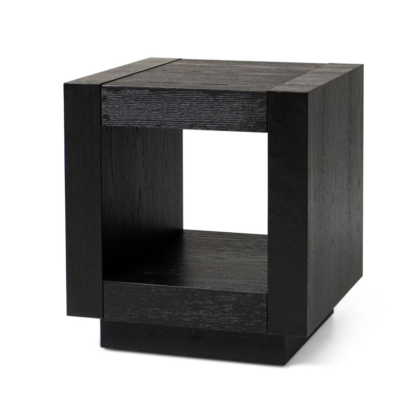 Maven Lane Artemis Contemporary Wooden Side Table, Refined Black