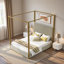 Lit plateforme à baldaquin avec tête de lit Upholstery-850062550-850211081