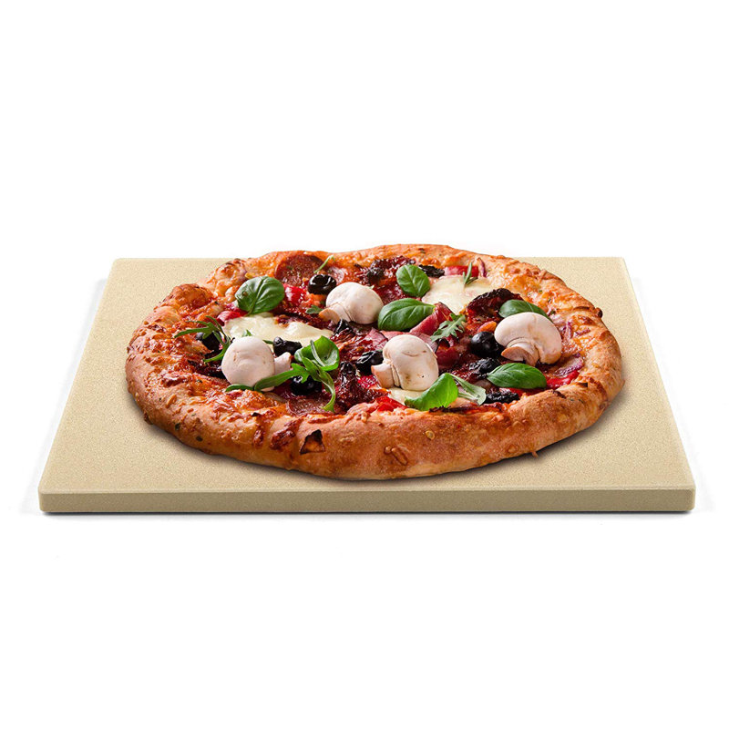 Cook N Home Classic 14 x 16 Inch Pizza Stone with Scraper, Heavy Duty Cordierite Baking Stone for Oven and Grill, Thermal Shock Resistant, Ideal for Baking Crisp Crust Pizza